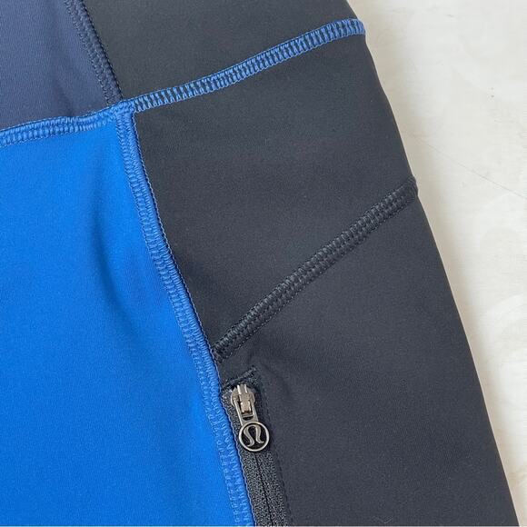 Lululemon Run Ice Queen Pant Limitless Blue Black Size 12 Like New - Picture 10 of 16